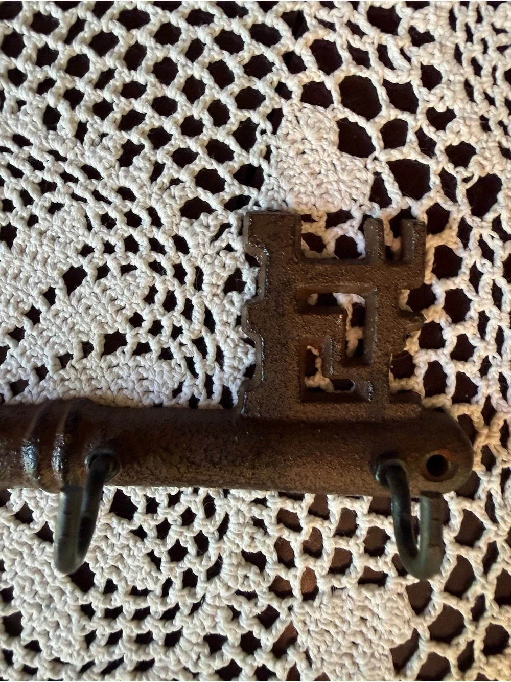 Rustic Cast Iron Key Wall Hook Entryway Decor